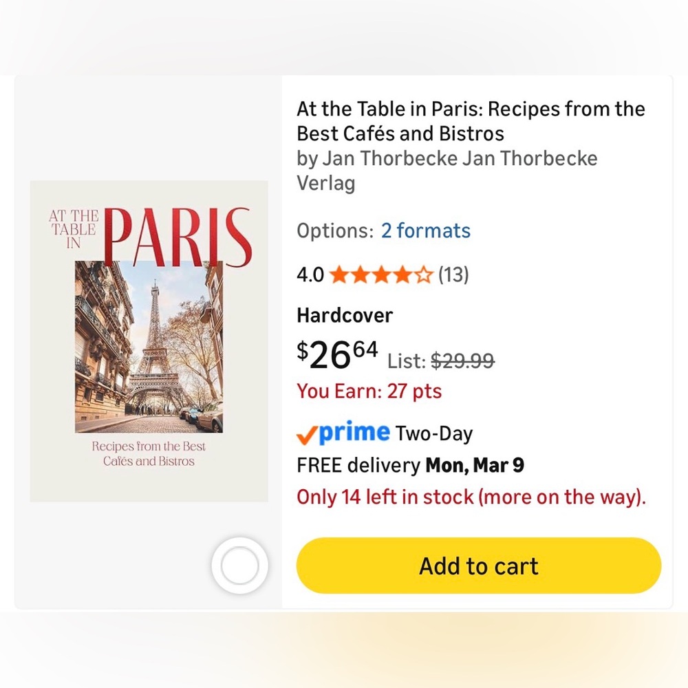 NEW! At the Table in Paris: Recipes from the Best Cafés and Bistros, by Jan T.V. - Picture 10 of 11